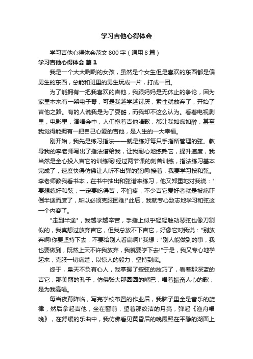 学习吉他心得体会范文800字（通用8篇）