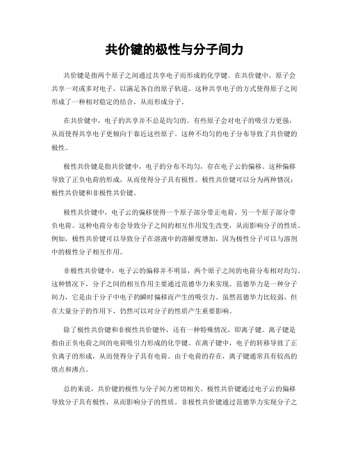 共价键的极性与分子间力