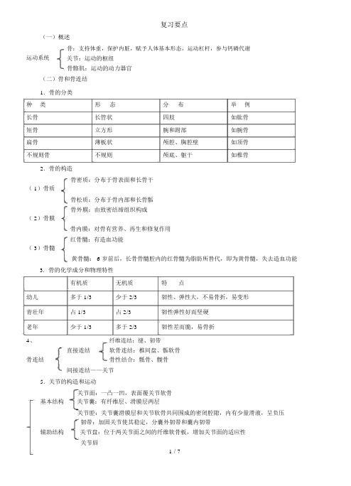 解剖学复习要点