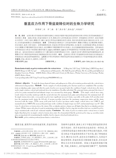 垂直应力作用下骨盆旋转位时的生物力学研究