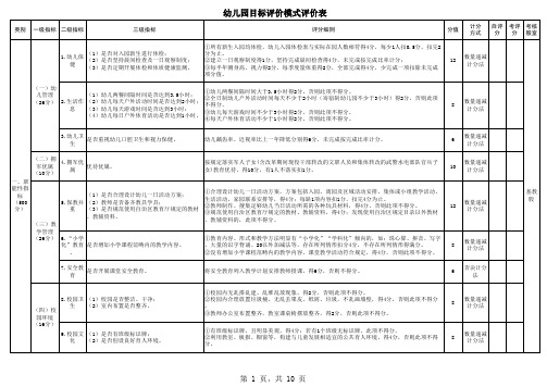 幼儿园目标评价模式评价表