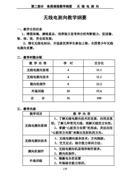 无线电测向教学纲要