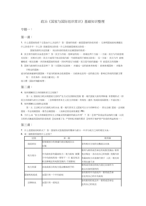 自己总结政治选修三知识点