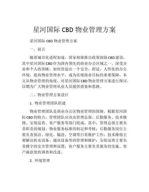 星河国际CBD物业管理方案