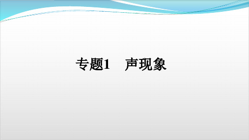 2020 中考物理专题复习课件《声现象》PPT优秀课件