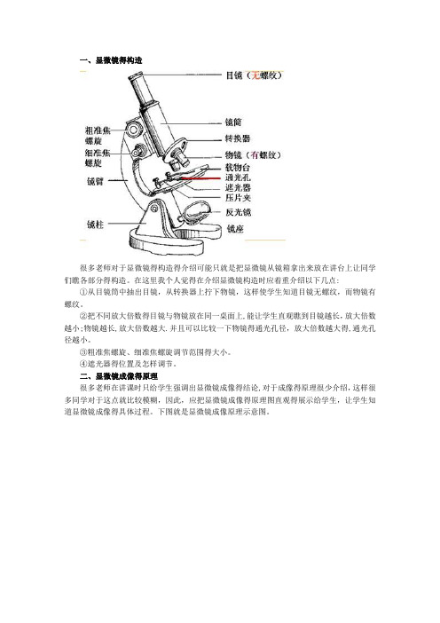 高中生物。显微镜知识点精析