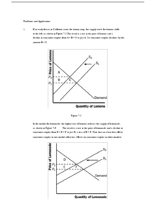 经济学原理曼昆课后答案chapter7.doc