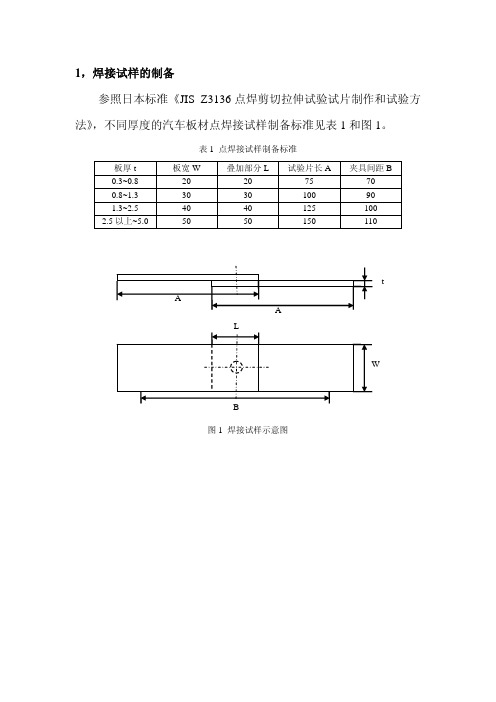 点焊剪切强度检验方法