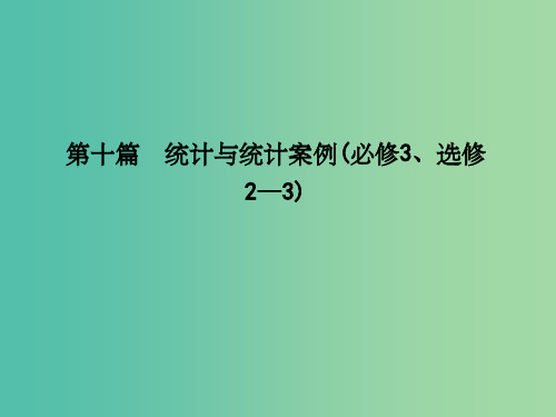 高三数学一轮复习 第十篇 统计与统计案例 第1节 随机抽样课件 理