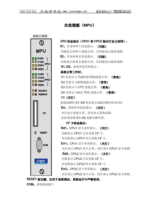 列控板块指示灯意义