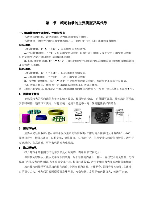 机械设计基础-13.2滚动轴承的主要类型及其代号