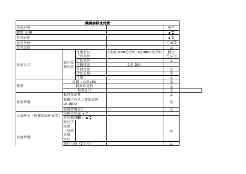 房贷计算表格