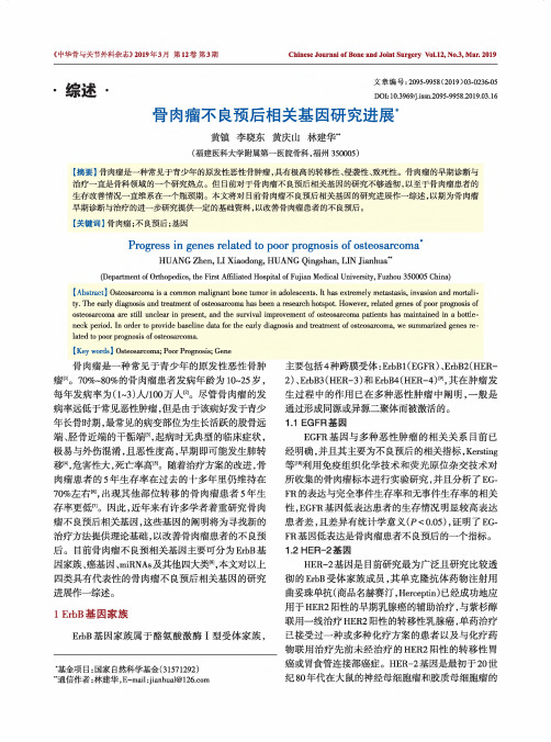 骨肉瘤不良预后相关基因研究进展
