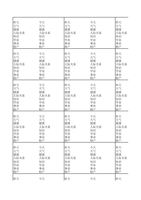 晨间日记excel模板