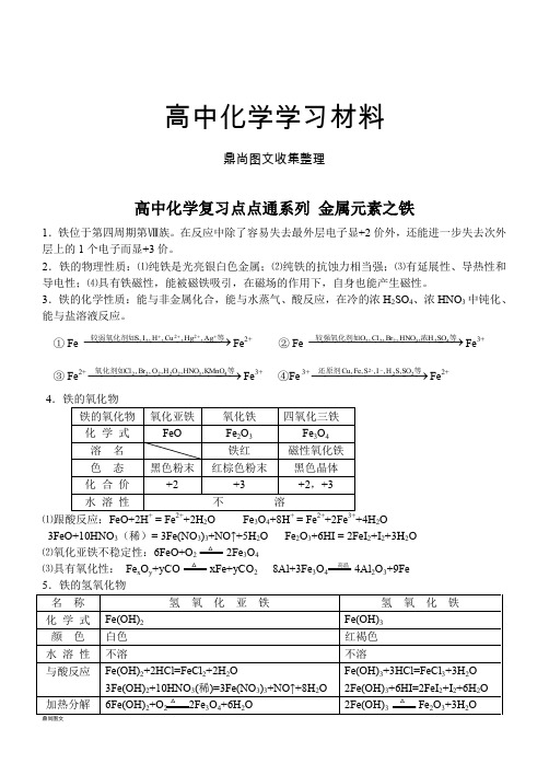 鲁科版高中化学必修一复习点点通系列 金属元素之铁.docx