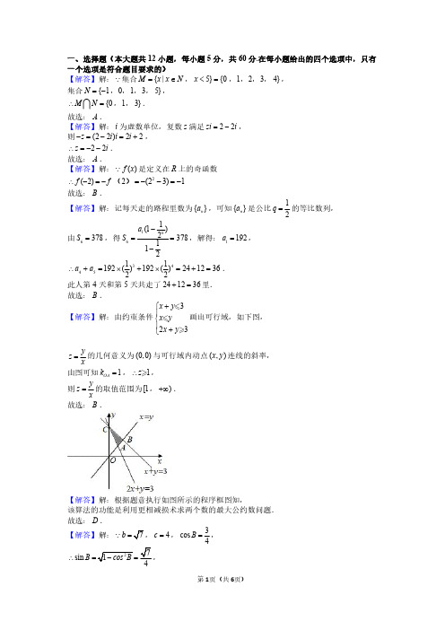 2019年陕西省高考数学二模试卷(文科)