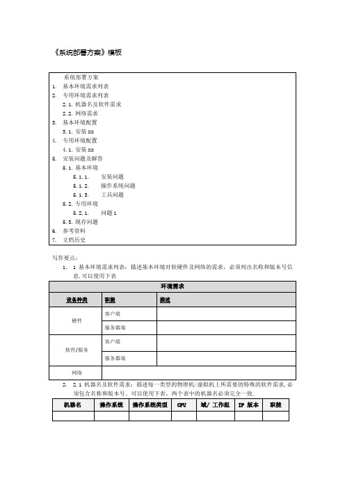 《系统部署方案》模板【范本模板】