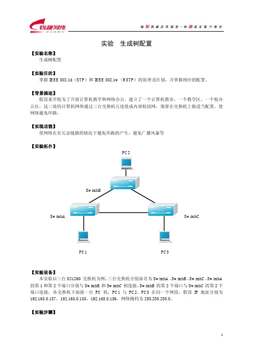 实验  生成树配置