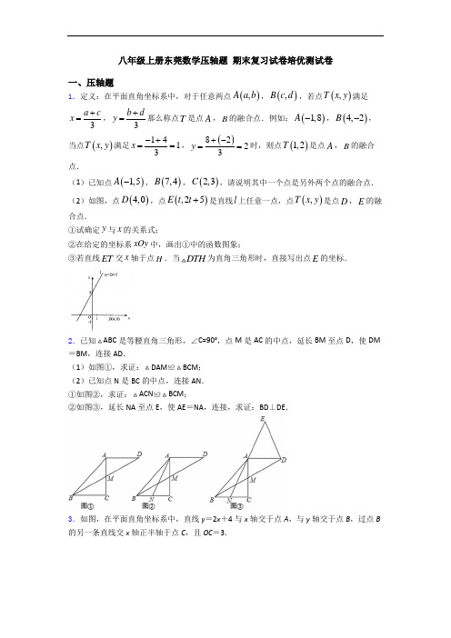 八年级上册东莞数学压轴题 期末复习试卷培优测试卷