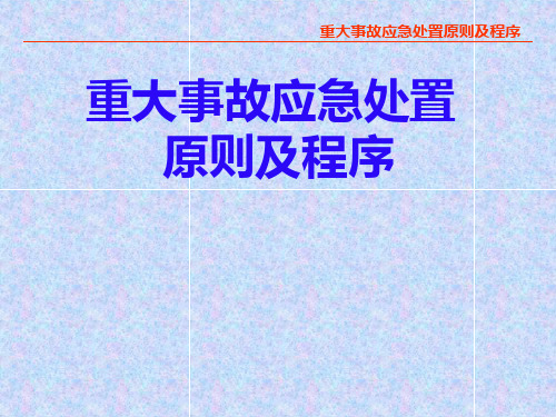 重大事故应急处置原则及程序1