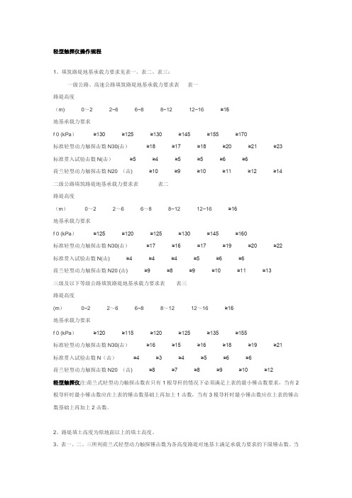 轻型触探仪操作规程