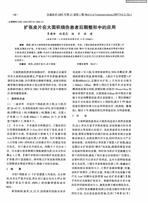 扩张皮片在大面积烧伤患者后期整形中的应用