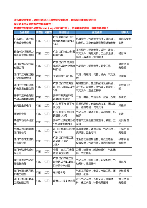 2020新版广东省江门气动元件工商企业公司名录名单黄页大全40家