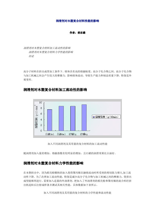 润滑剂对木塑复合材料性能的影响