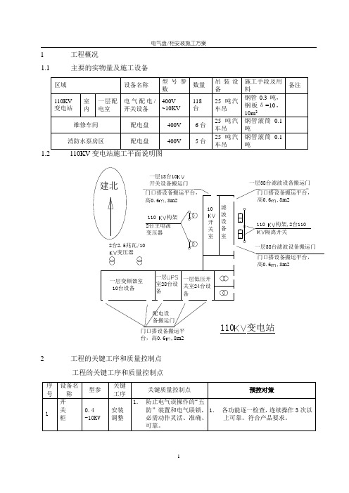 电气盘柜安装施工方案