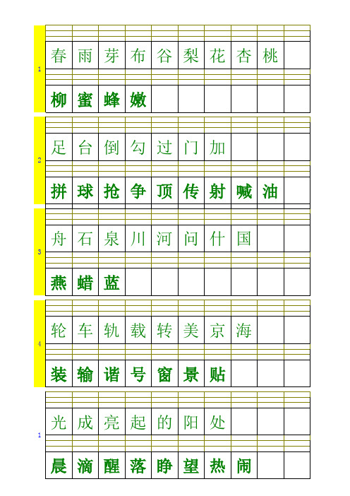 苏教版一年级下册生字注音(一类、二类分开)