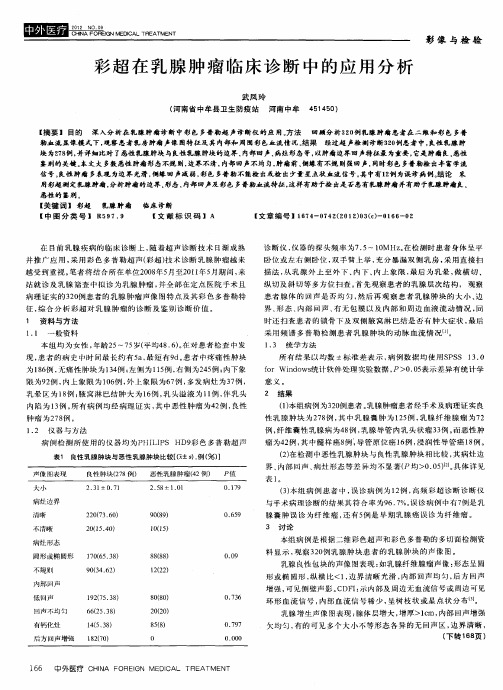 彩超在乳腺肿瘤临床诊断中的应用分析