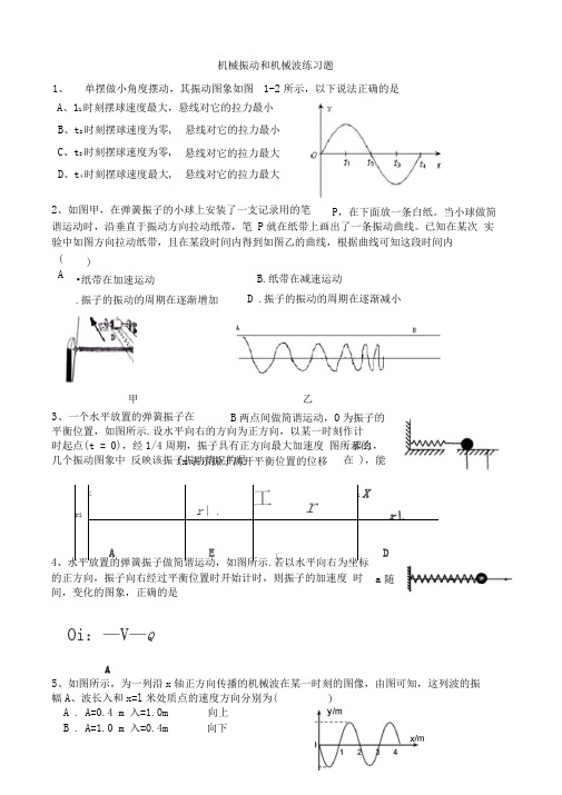 机械振动和机械波练习题