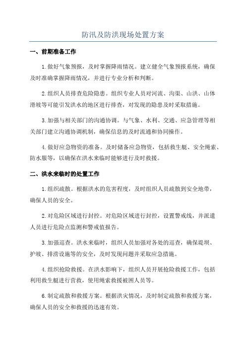 防汛及防洪现场处置方案