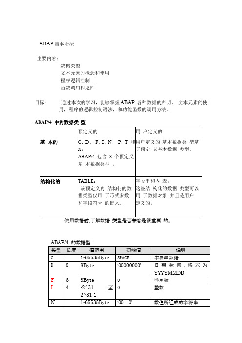 1.ABAP_Basic_Knowledge(基础知识)