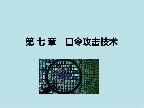 网络攻防原理与技术第7章 口令攻击技术