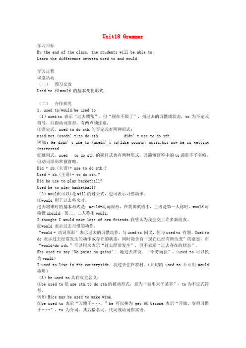 北京市第一五四中学高中英语 unit18 grammar1学案(无答案)北师大版选修6