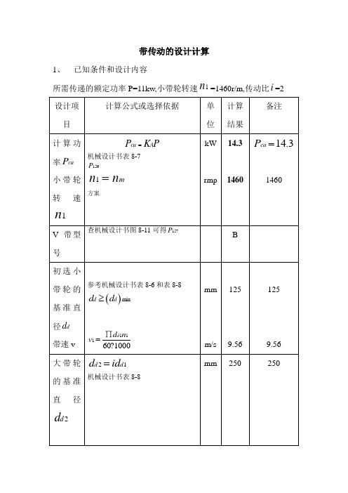 带传动的设计计算