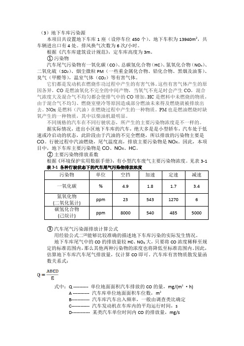 地下车库污染源