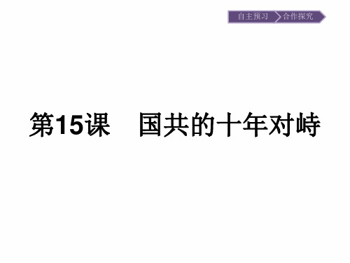 历史高中人教必修1课件：第15课 国共的十年对峙 