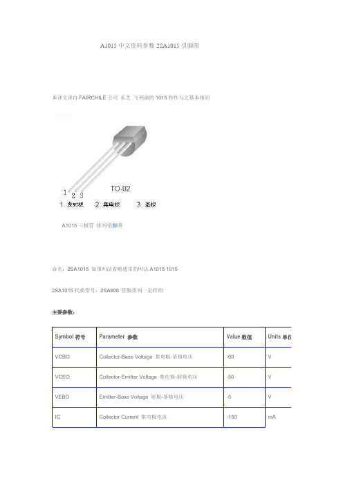 A1015中文资料参数