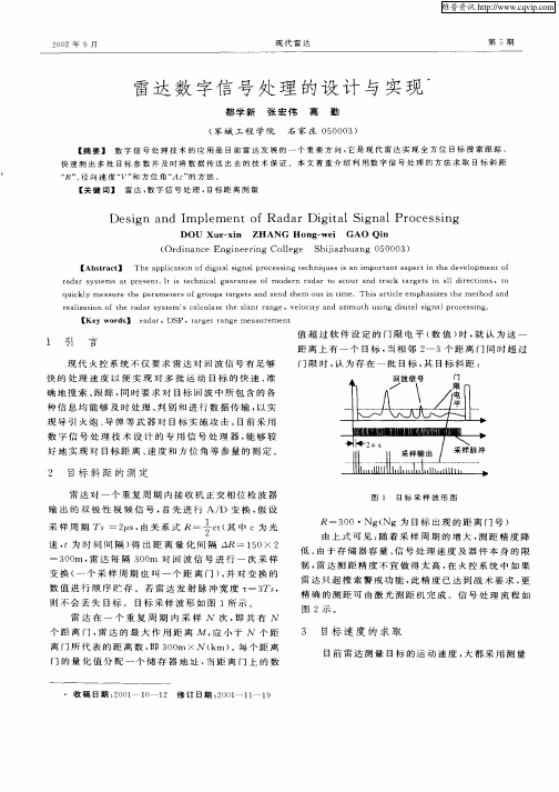 雷达数字信号处理的设计与实现