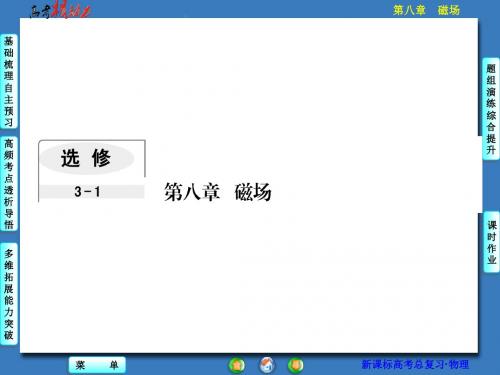 【核动力】2016届高三物理一轮复习课件:第8章 磁场 8-1 磁场对电流的作用