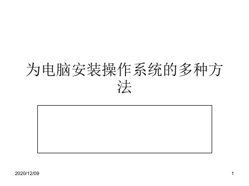 为电脑安装操作系统的多种方法PPT教学课件