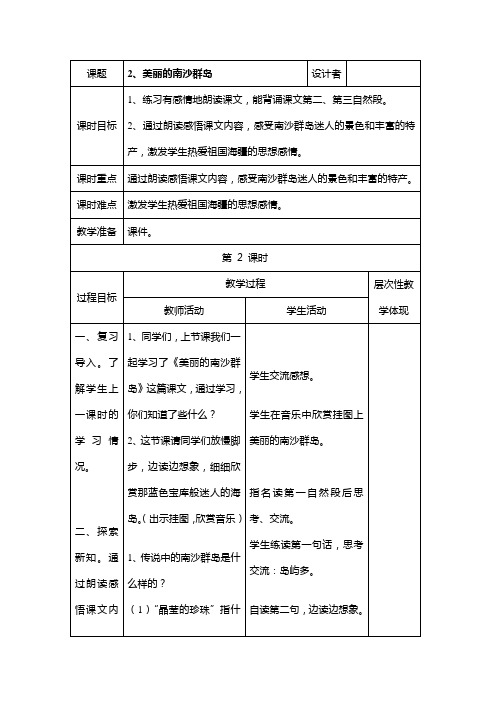 美丽的南沙群岛(第二课时)