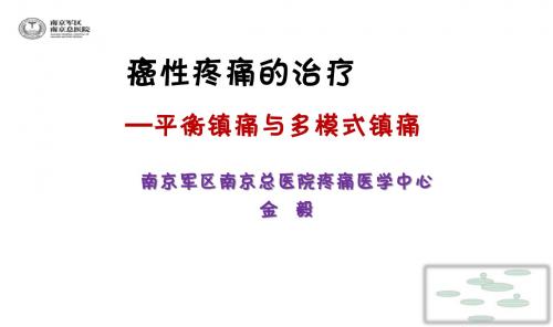 癌痛的治疗-平衡镇痛与多模式镇痛