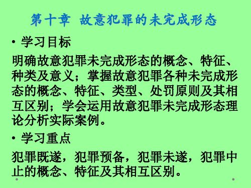 刑法总则课件 第11章 犯罪的未完成形态