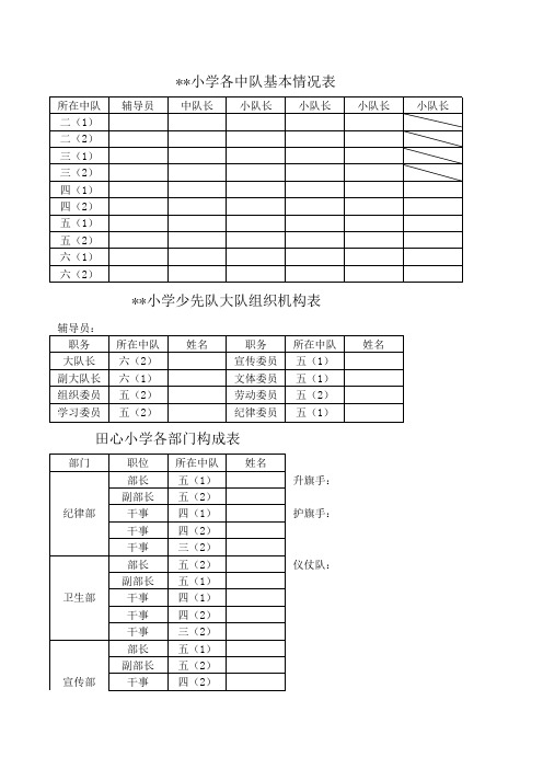 少先队机构表