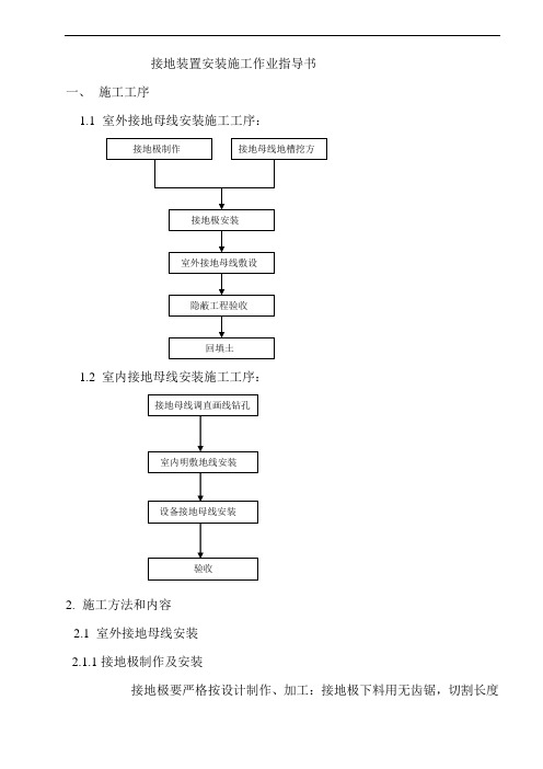 接地装置安装施工作业指导书