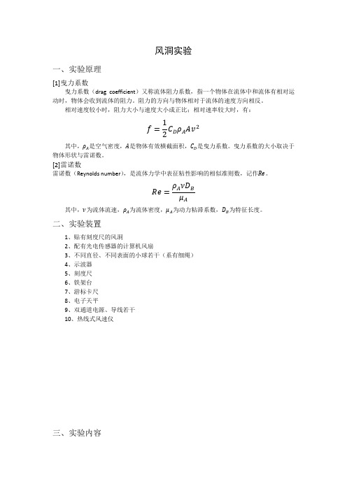 南开大学风洞实验实验报告