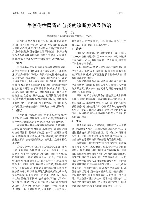 牛创伤性网胃心包炎的诊断方法及防治